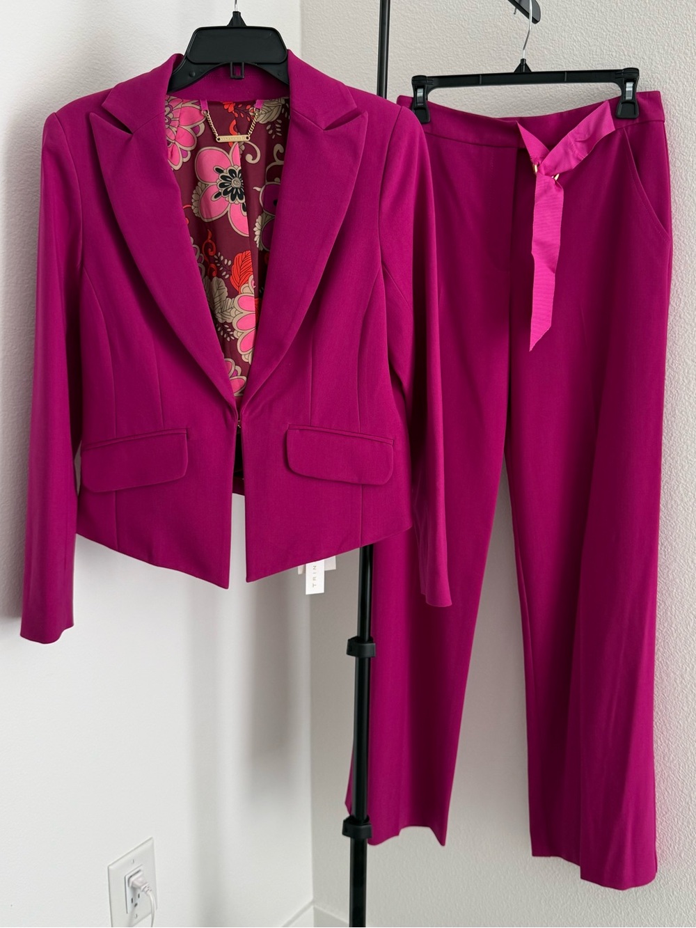 Trina Turk Fuchsia Tailored Blazer and Pants Set